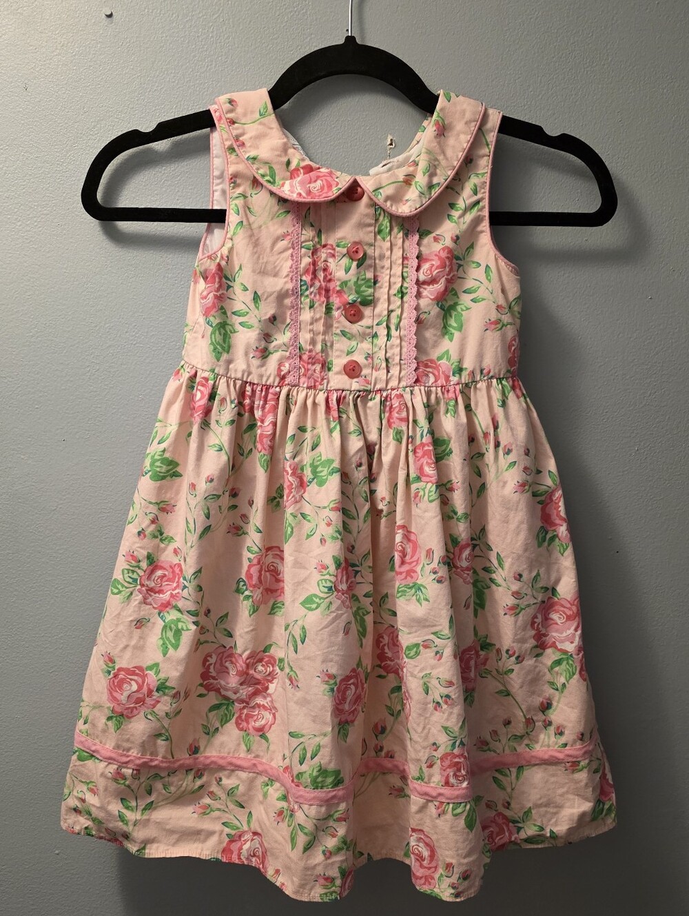 Laura Ashley Pink Floral Peter Collar Sundress